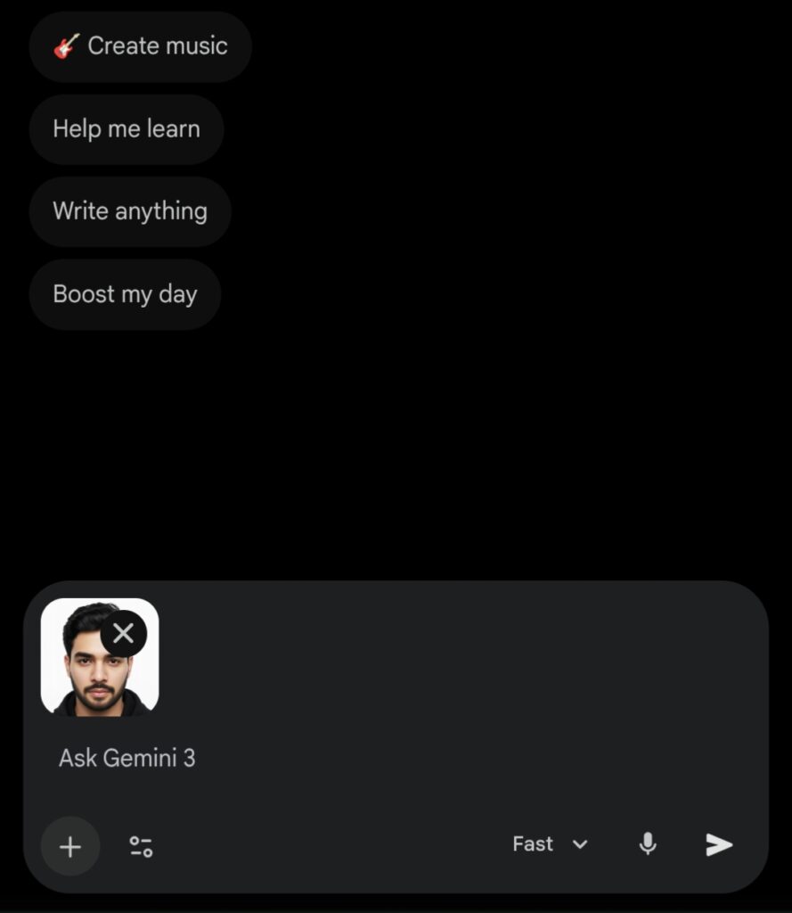 upload your photo in Gemini