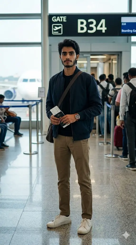 Airport Prompt Gemini: Turn Your Selfie Into a VIP Airport Look Without Leaving Home Boarding Gate Travel Portrait Boarding Gate Travel Portrait