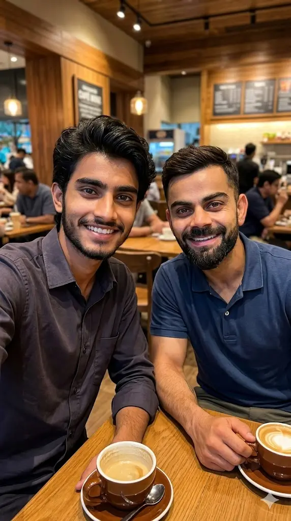 Cafe Hangout Selfie with Virat Kohli