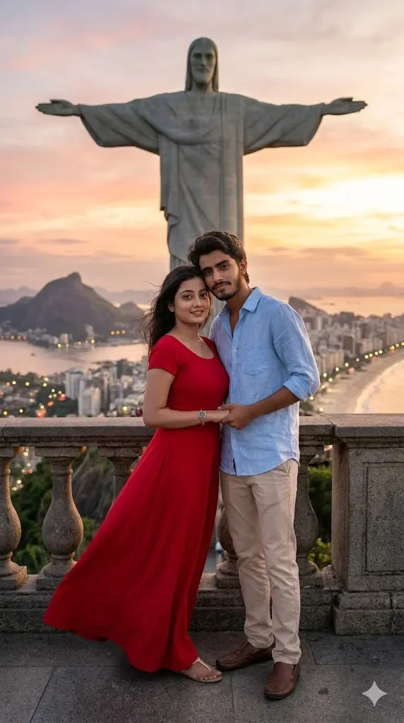 Christ the Redeemer Sunset Love Portrait