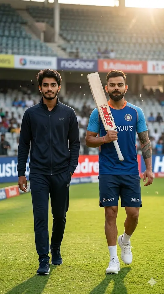 Cricket Ground Walking Shot