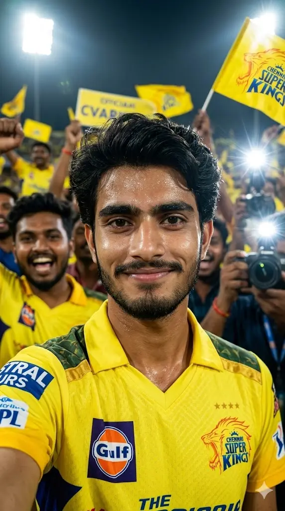 CSK Jersey Gemini Prompt Copy Paste Crowd Energy Close Portrait Crowd Energy Close Portrait