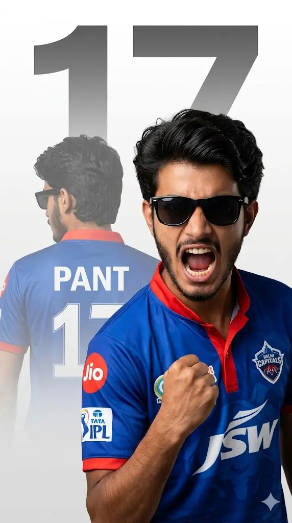 IPL Gemini Prompts: All 10 IPL Teams Jersey Prompt - Edit With Your Name and Number Delhi Capitals DC Delhi Capitals DC