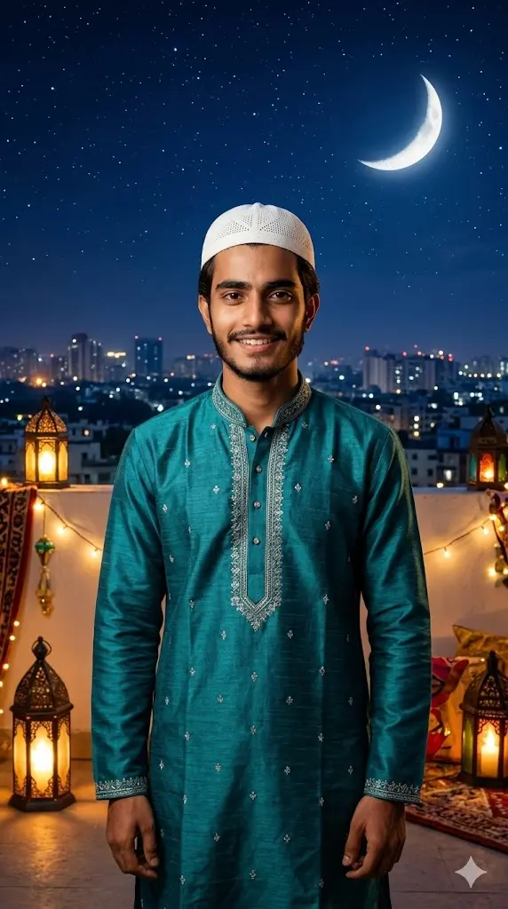 Eid Rooftop Night Portrait