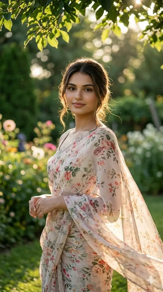 Home Garden Breeze Saree Portrait Garden Breeze Saree Portrait