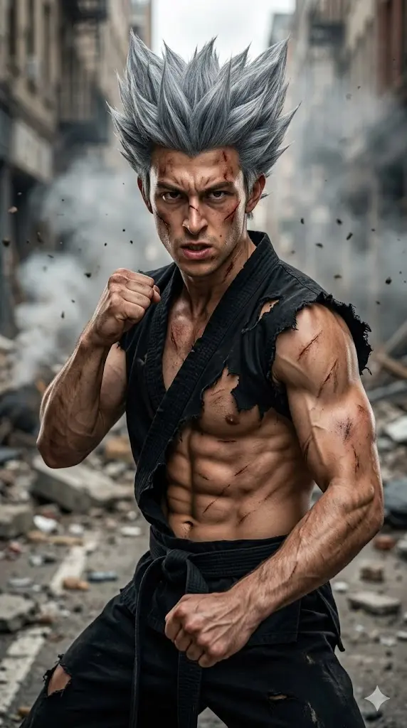 11 One Punch Man Gemini Prompts: Turn Yourself Into Iconic Realistic Anime Characters Garou Hero Hunter Evolution Form Garou Hero Hunter Evolution Form