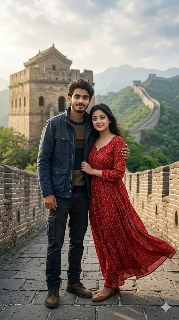 Great Wall of China Adventure Love Portrait