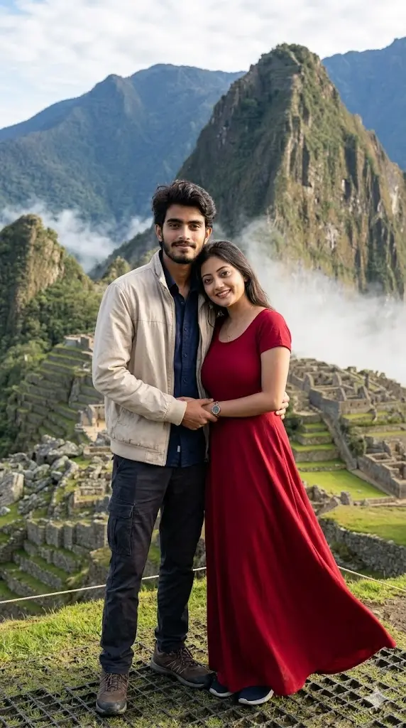 Machu Picchu Dreamy Couple Portrait