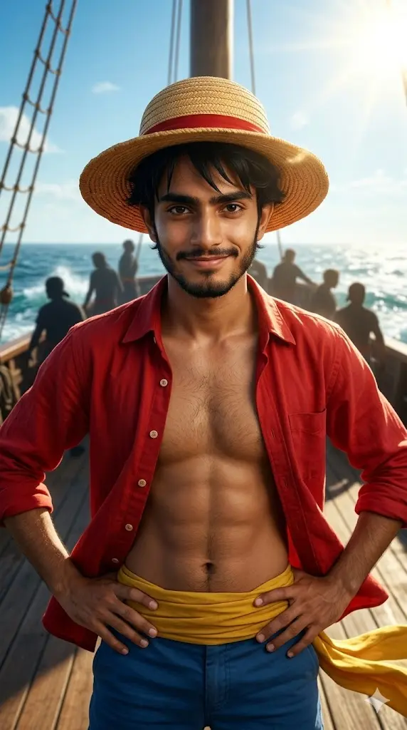 7 Luffy Gemini Prompt Copy Paste: Turn Yourself Into Real-Life Luffy in Seconds! Pirate Crew Leader Poster Pirate Crew Leader Poster