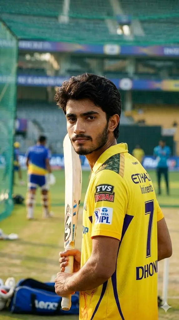 CSK Jersey Gemini Prompt Copy Paste Practice Net Session Portrait Practice Net Session Portrait