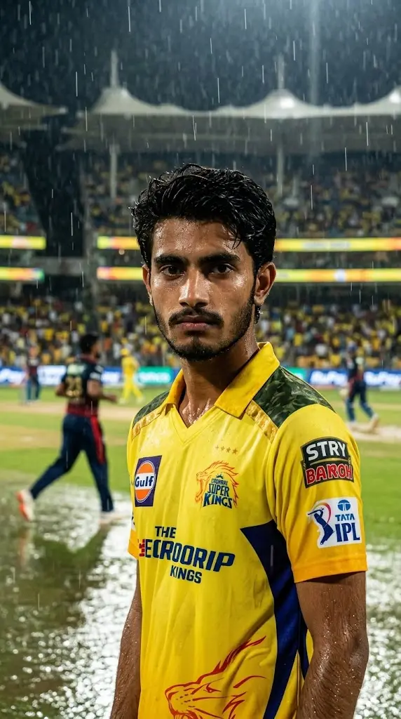 CSK Jersey Gemini Prompt Copy Paste Rain Match Intensity Portrait Rain Match Intensity Portrait