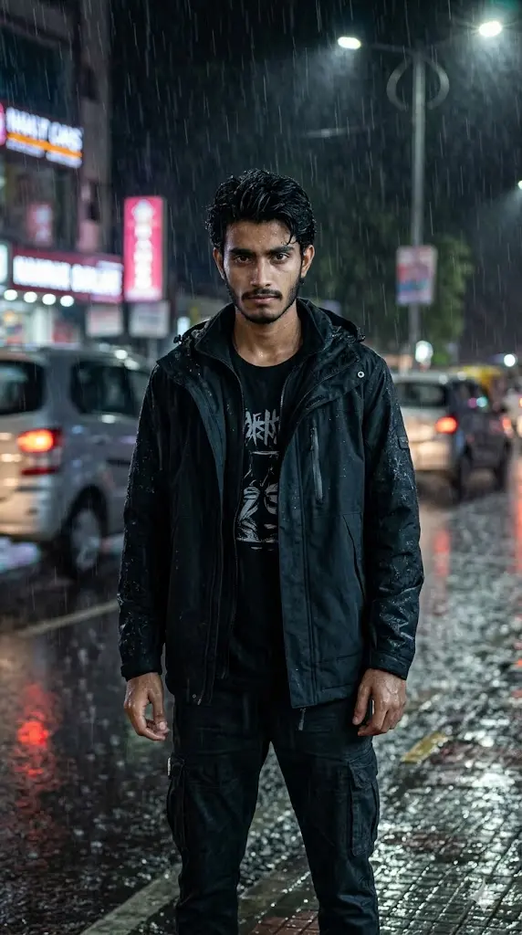 Rainy Night Attitude Portrait 1