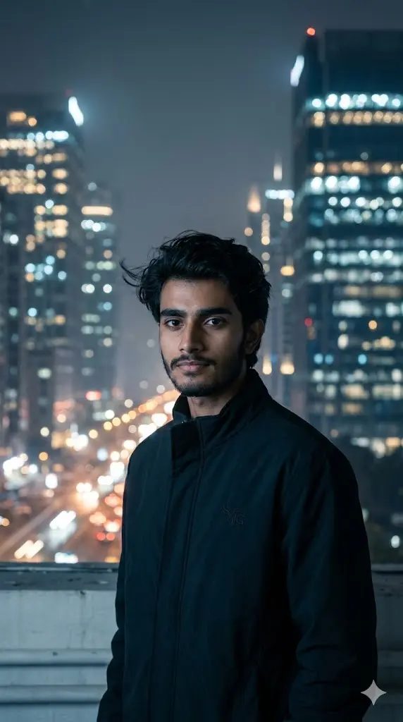 Rooftop Skyline Aura Portrait