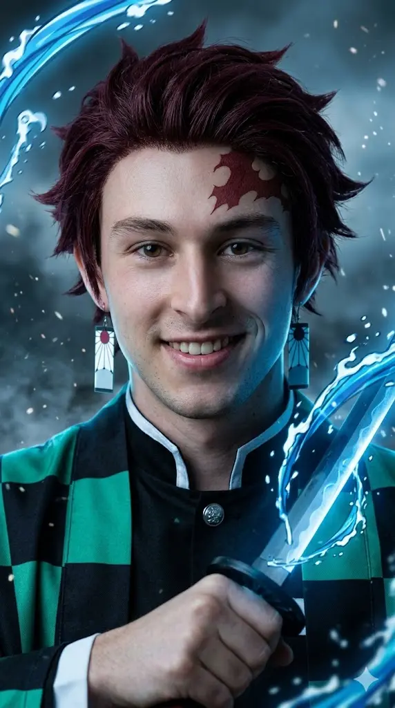 Tanjiro Kamado Determined Hero Close Up