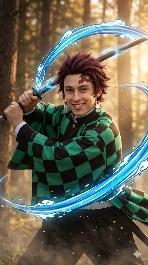 Tanjiro Kamado Sunrise Training Scene