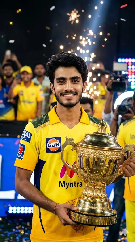 CSK Jersey Gemini Prompt Copy Paste Trophy Moment Portrait 1 Trophy Moment Portrait 1