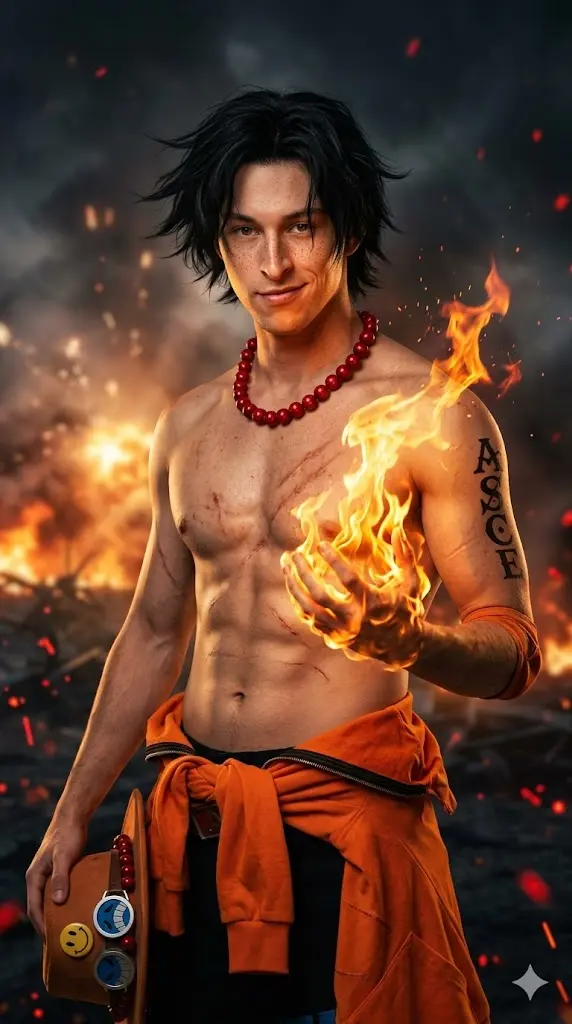 One Piece Most Popular Characters Gemini Prompts Copy Paste Ace Fire Fist Legendary Pose Ace Fire Fist Legendary Pose