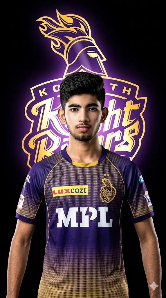 KKR IPL Gemini Prompts Copy Paste for Jersey, Portraits and More Black Background KKR Logo Power Black Background KKR Logo Power