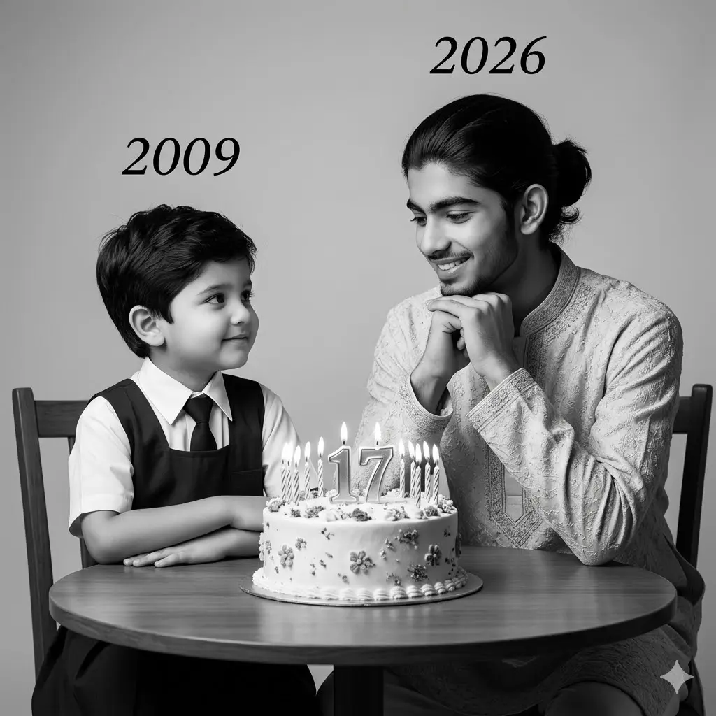 Black White Birthday Cake Version Gemini