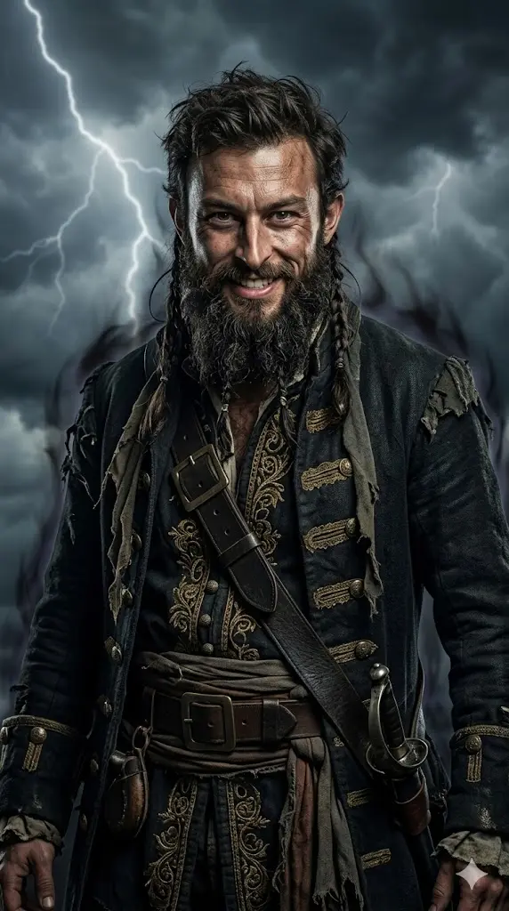 One Piece Most Popular Characters Gemini Prompts Copy Paste Blackbeard Dark Power Portrait Blackbeard Dark Power Portrait