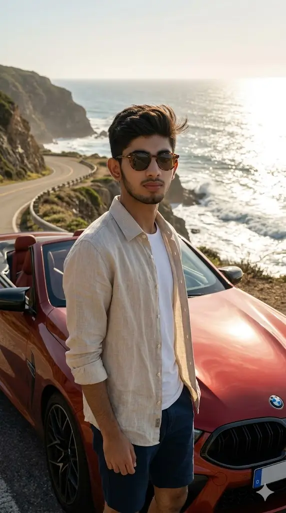 11 Gemini Car Pose Prompt BMW For Boys Copy Paste Coastal Drive BMW Portrait Coastal Drive BMW Portrait