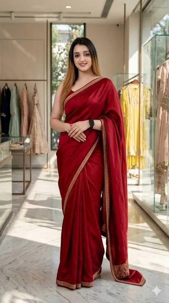 9 Gemini Al Prompts for Luxury Cinematic Saree Designs 2026 - Copy Paste Designer Showroom Saree Portrait Designer Showroom Saree Portrait