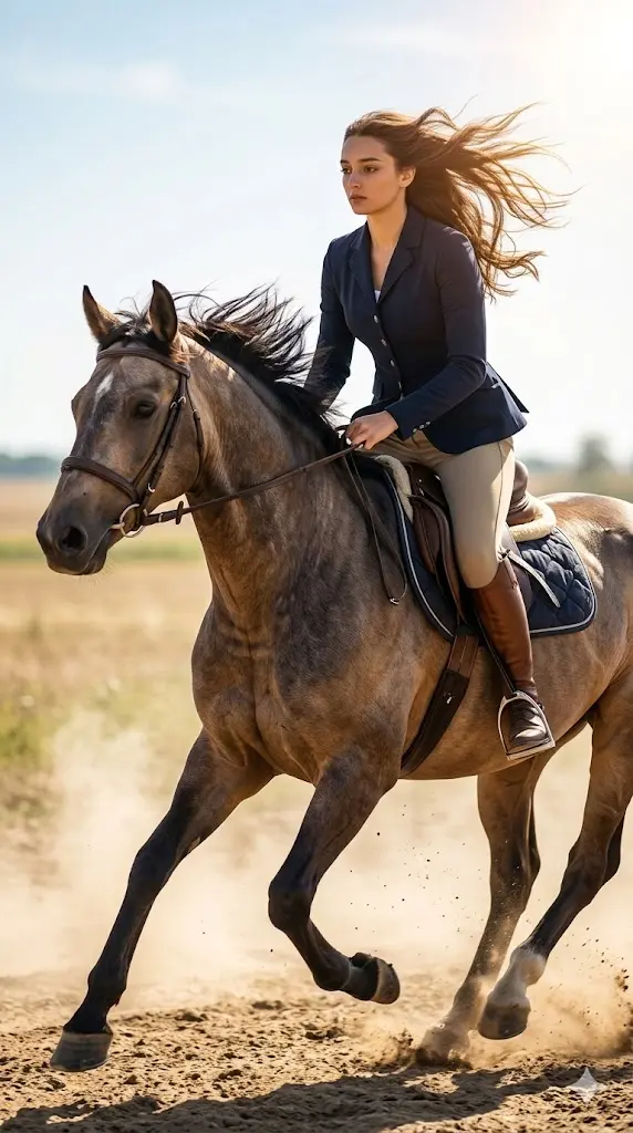 Fast Galloping Horse Action Shot