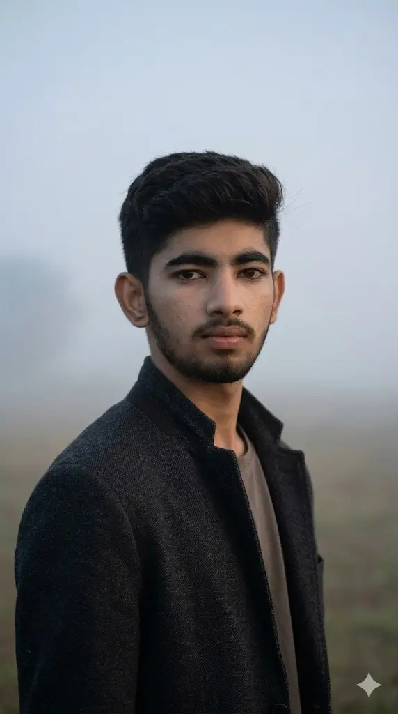 Foggy Field Lonely Portrait