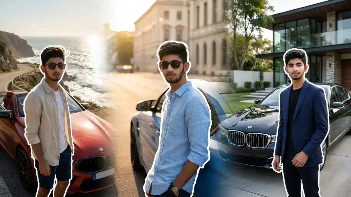 Gemini car pose prompt BMW