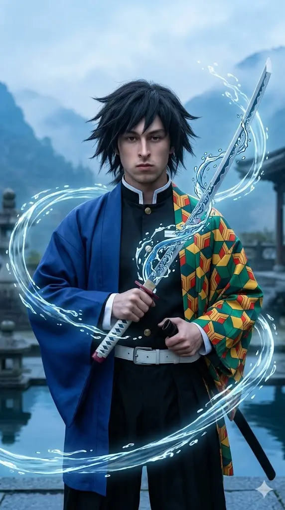 Demon Slayer Gemini Prompts Copy Paste: Create Any Of The 9 Most Popular Characters Giyu Water Hashira Calm Frame Giyu Water Hashira Calm Frame