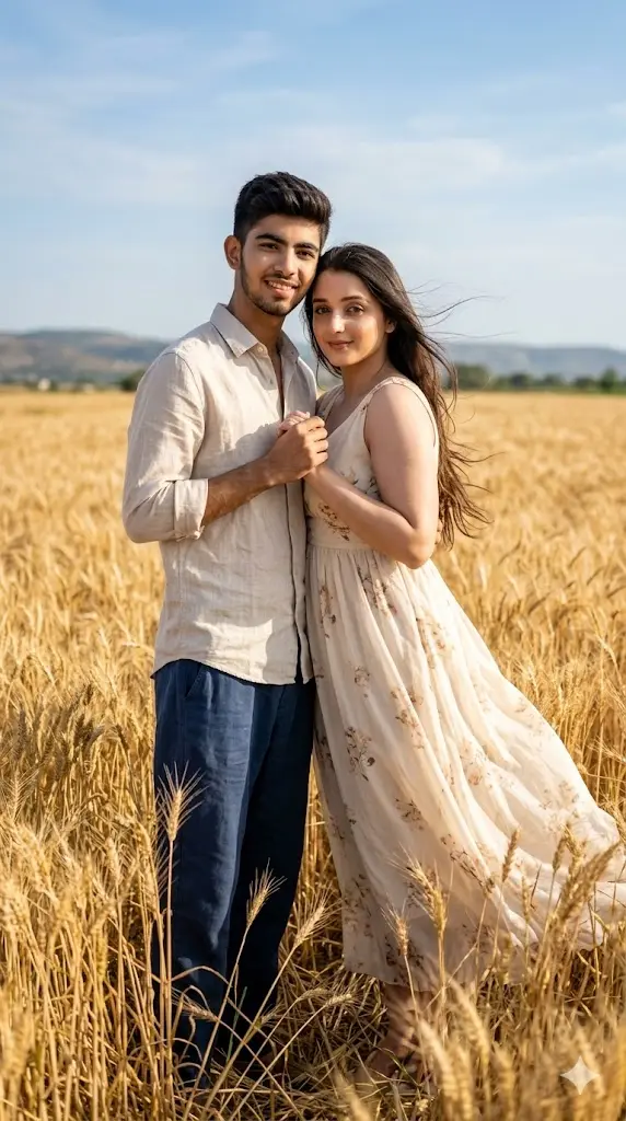 12 Gemini Prompts for Lovers Copy Paste Golden Wheat Field Lovers Portrait Golden Wheat Field Lovers Portrait
