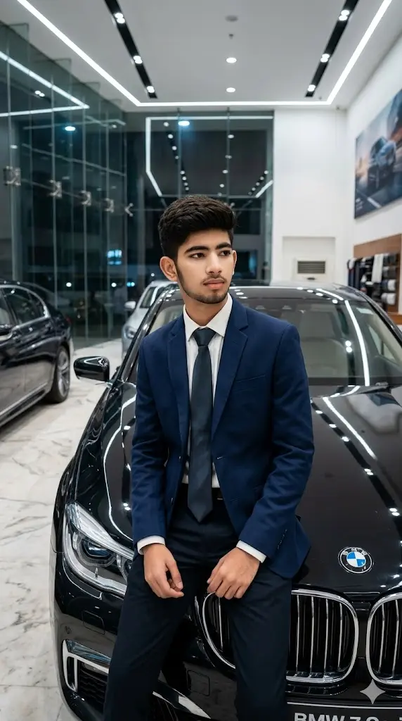 11 Gemini Car Pose Prompt BMW For Boys Copy Paste High End Showroom BMW Portrait High End Showroom BMW Portrait