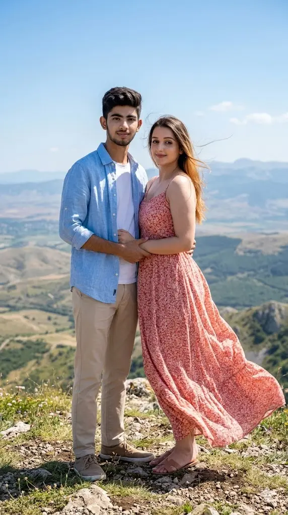 12 Gemini Prompts for Lovers Copy Paste Hilltop Lovers Portrait Hilltop Lovers Portrait