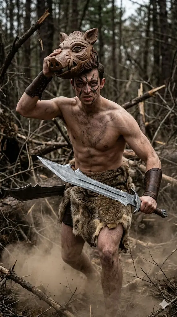 Demon Slayer Gemini Prompts Copy Paste: Create Any Of The 9 Most Popular Characters Inosuke Beast Mask Battle Pose Inosuke Beast Mask Battle Pose