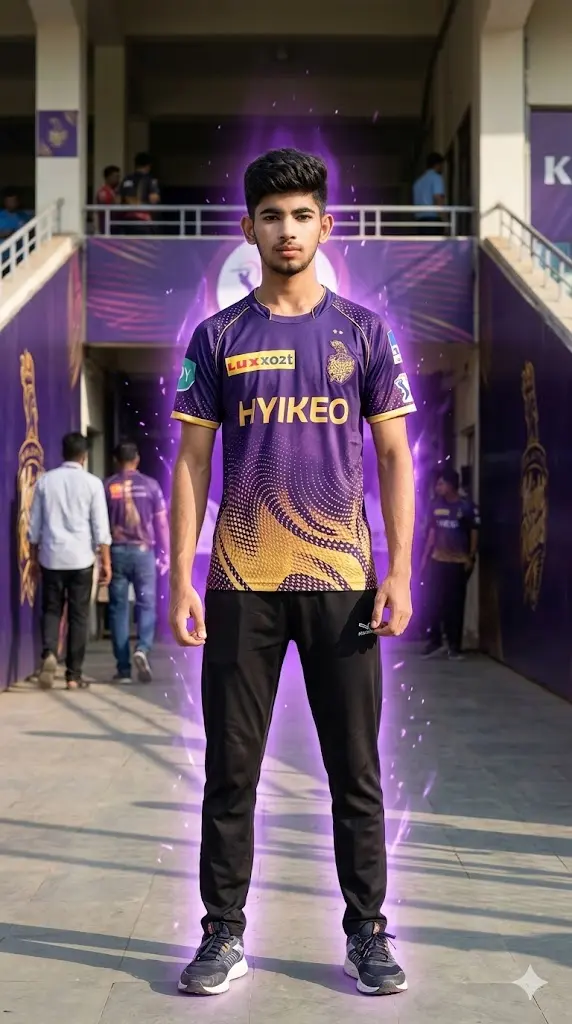 KKR IPL Gemini Prompts Copy Paste for Jersey, Portraits and More KKR Bold Purple Aura KKR Bold Purple Aura