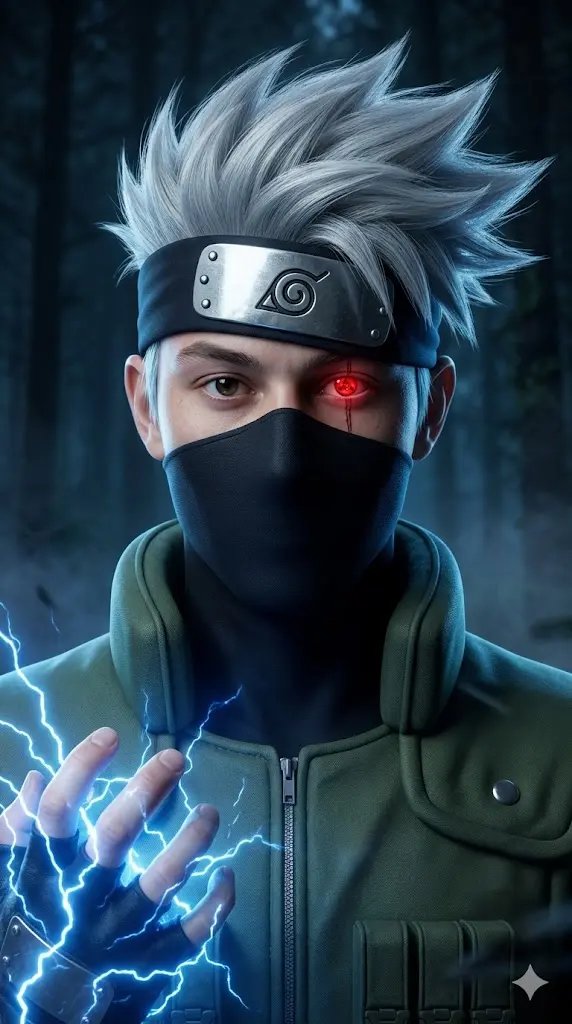 Kakashi Masked Lightning Portrait