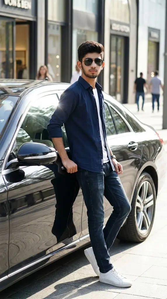 11 Instagram Trending AI Image Prompt For Boy: Upload Your Photo & Look Like an Instagram Model Instantly Luxury Car Door Lean Portrait Luxury Car Door Lean Portrait