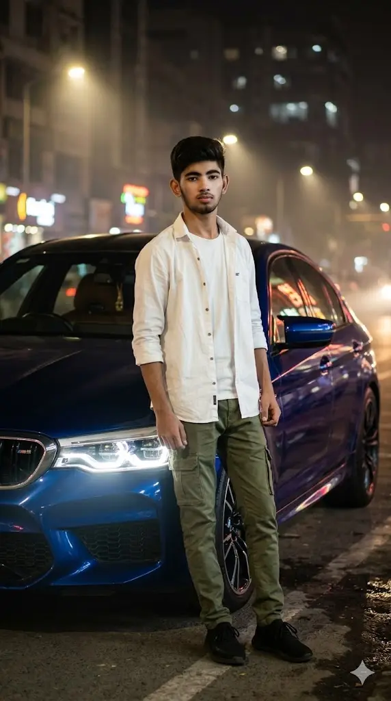 11 Gemini Car Pose Prompt BMW For Boys Copy Paste Midnight Elegance BMW M5 Midnight Elegance BMW M5