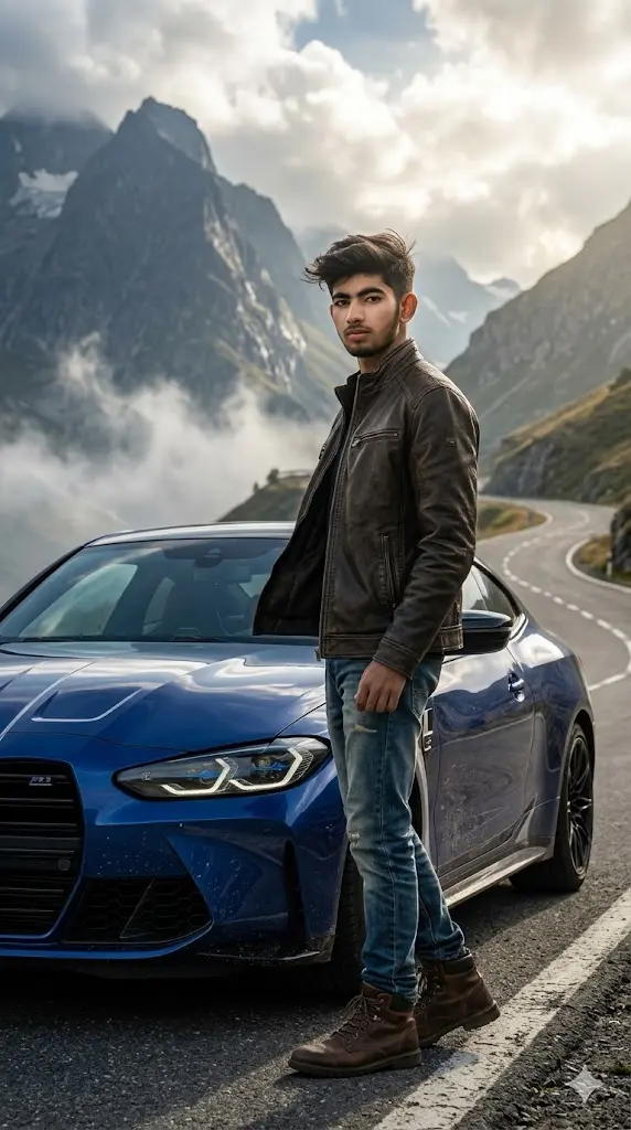 11 Gemini Car Pose Prompt BMW For Boys Copy Paste Mountain Pass BMW M4 Mountain Pass BMW M4