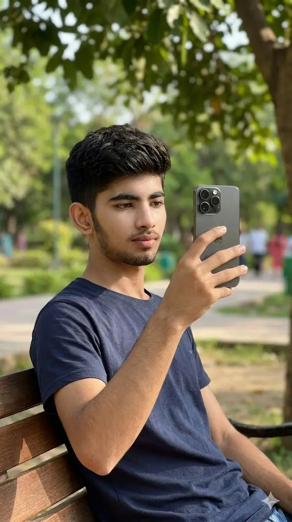 iPhone Gemini Prompt Copy Paste: Show Your Swag With Any iPhone Model Park Bench Relaxed Selfie Park Bench Relaxed Selfie