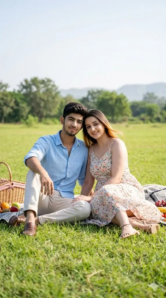 12 Gemini Prompts for Lovers Copy Paste Picnic Field Romantic Portrait Picnic Field Romantic Portrait