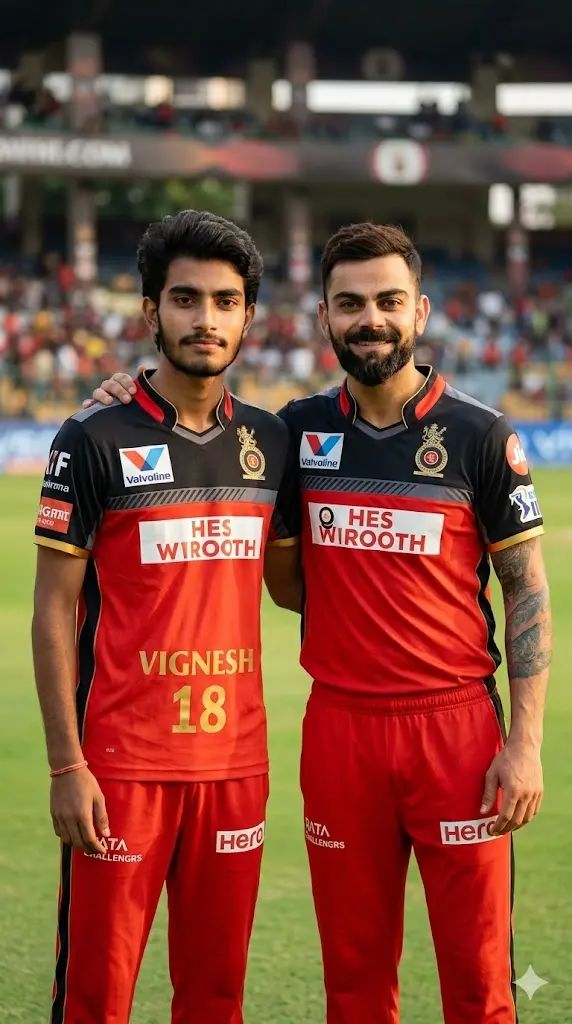 9 RCB Gemini Prompts For Jersey, Selfie With Virat Kohli, User Batting while Virat Fielding and More Portrait with Virat Kohli Portrait with Virat Kohli