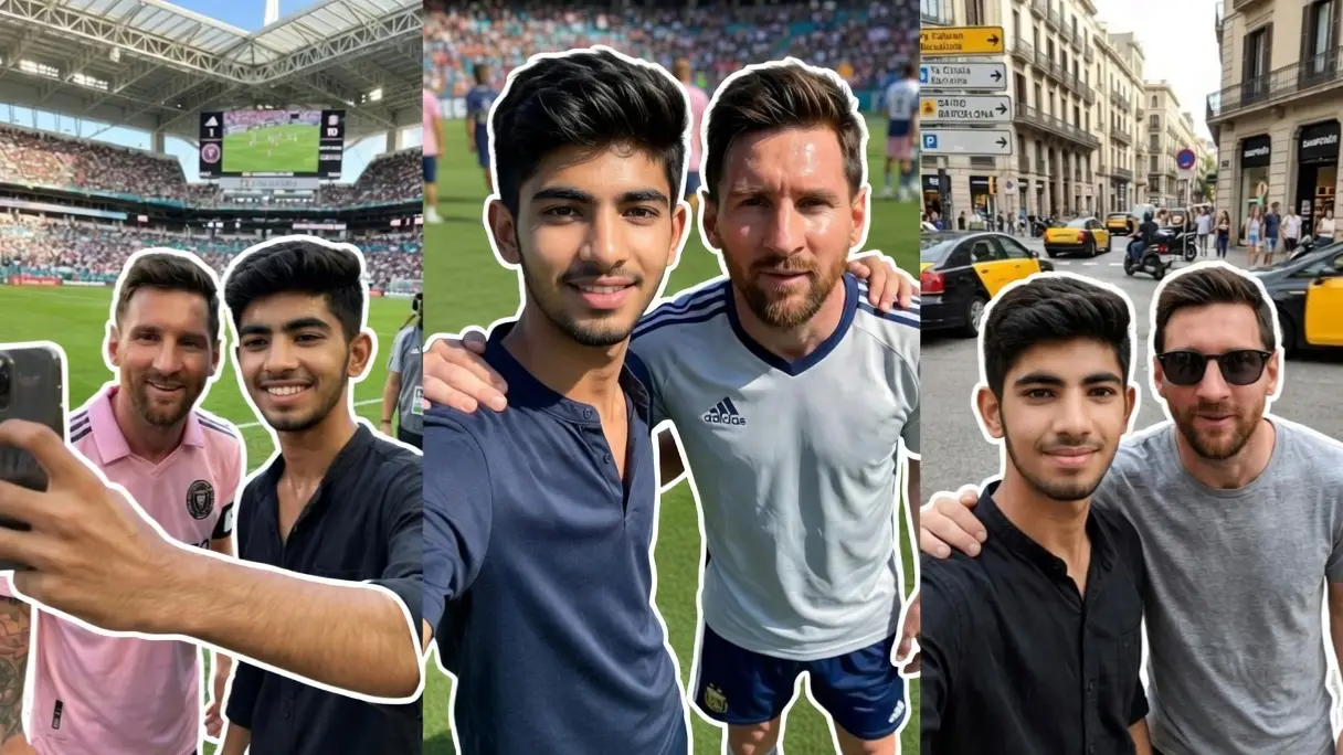 Selfie with Messi AI prompt