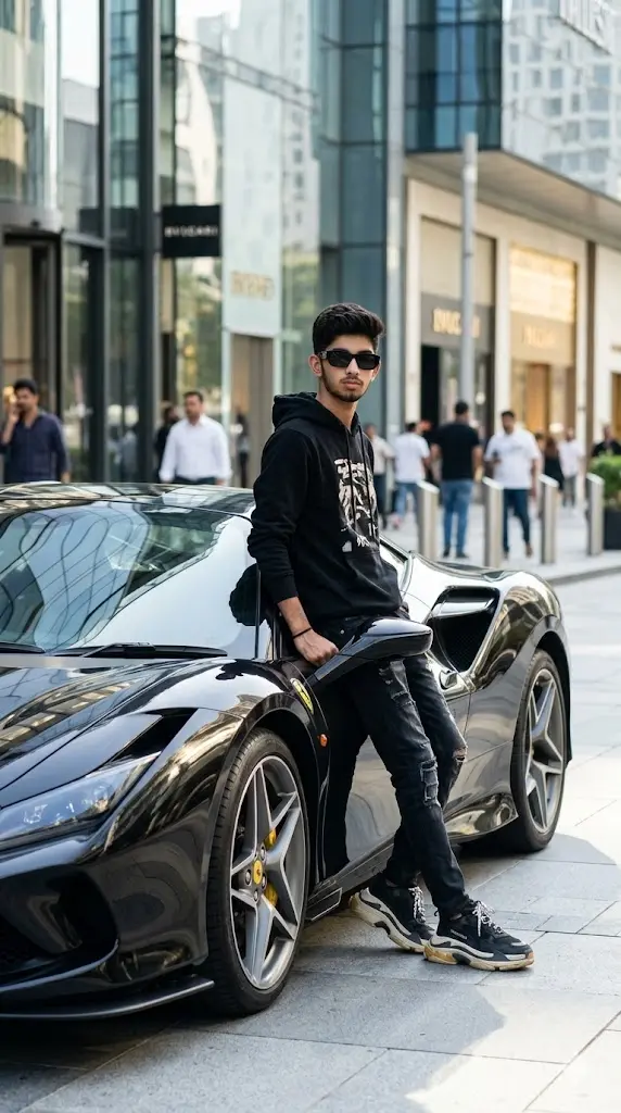 11 Instagram Trending AI Image Prompt For Boy: Upload Your Photo & Look Like an Instagram Model Instantly Sports Car Attitude Portrait Sports Car Attitude Portrait