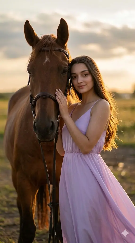 Sunset Bonding Horse Portrait