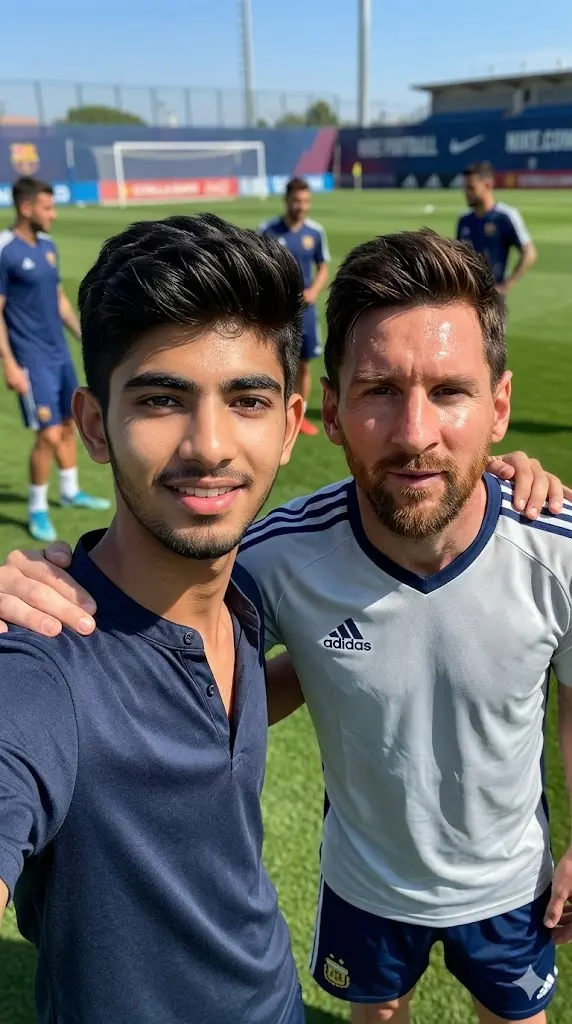 Training Ground Selfie with Messi