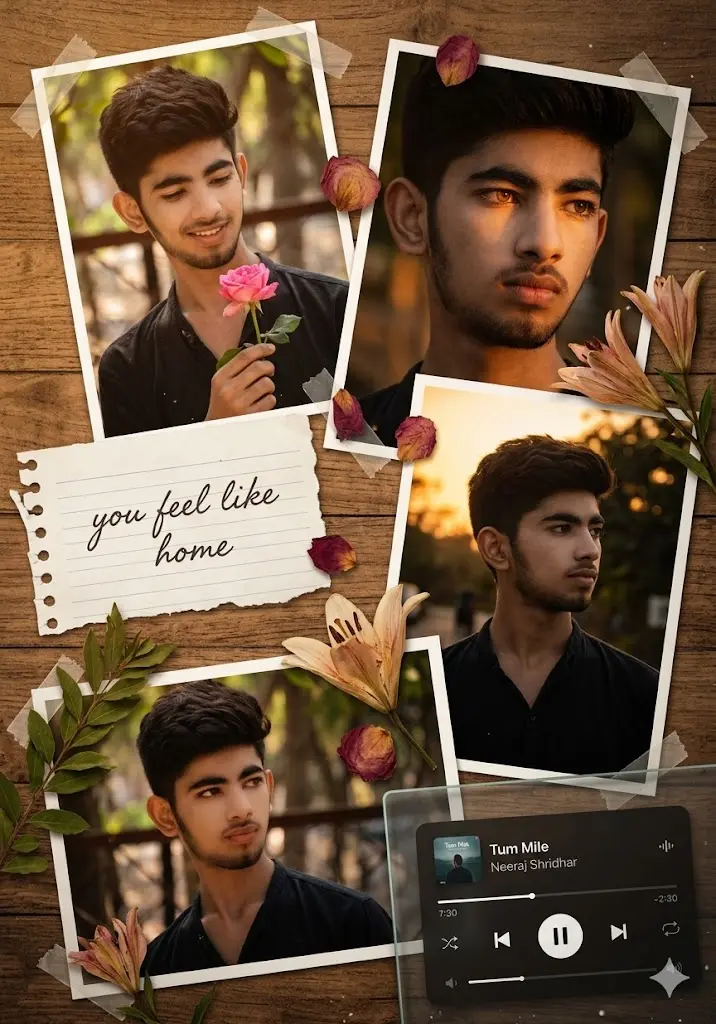 Universal Romantic Collage Generator with Custom Song Support