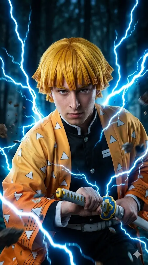 Demon Slayer Gemini Prompts Copy Paste: Create Any Of The 9 Most Popular Characters Zenitsu Thunder Breathing Strike Zenitsu Thunder Breathing Strike