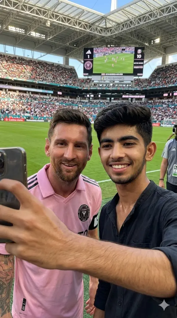 Selfie with Messi AI prompt