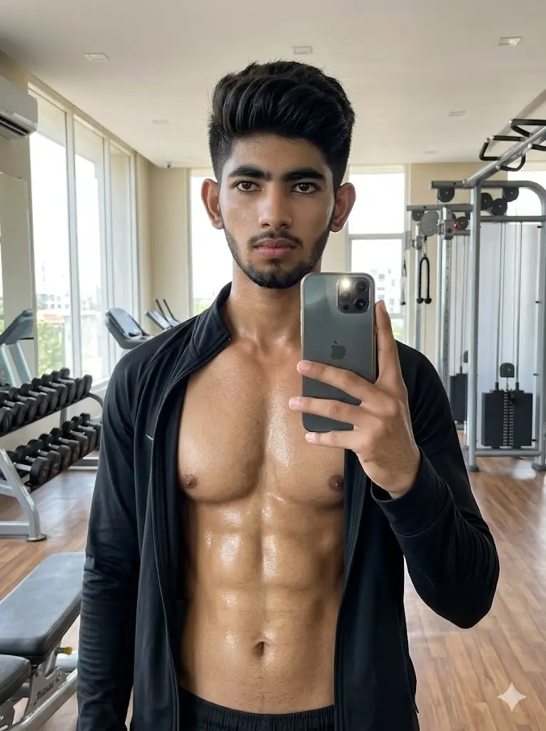 Chest Pump Front Pose Selfie